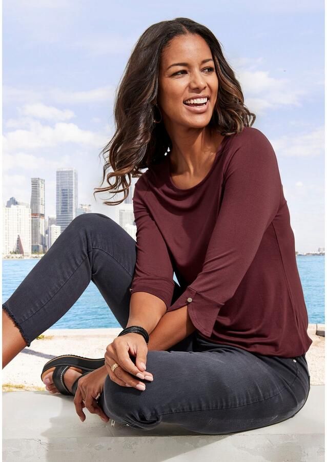 Vivance Shirt met 3 4-mouwen Met manchetten en goudkleurige knopen - Foto 3