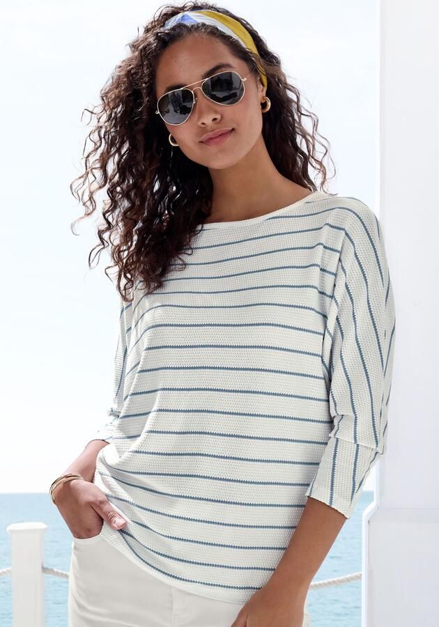 Vivance Shirt met 3 4 mouwen Met modieuze streepstructuur - Foto 4