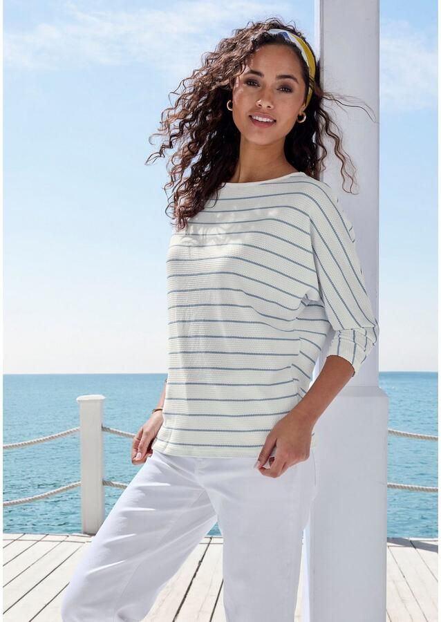 Vivance Shirt met 3 4 mouwen Met modieuze streepstructuur - Foto 2