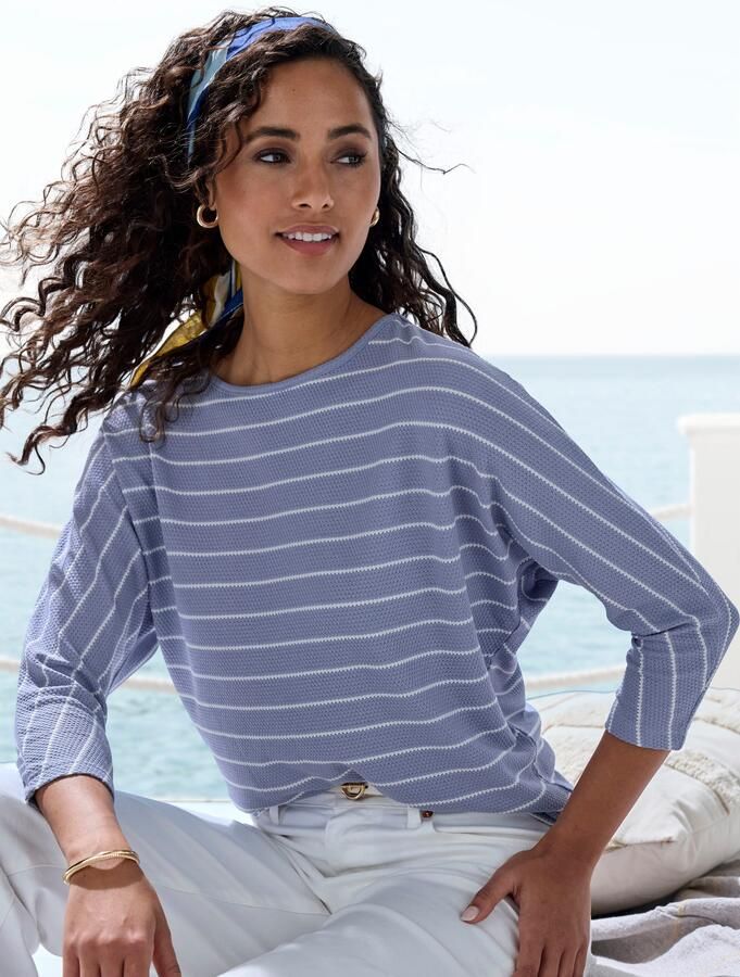 Vivance Shirt met 3 4 mouwen Met modieuze streepstructuur - Foto 4