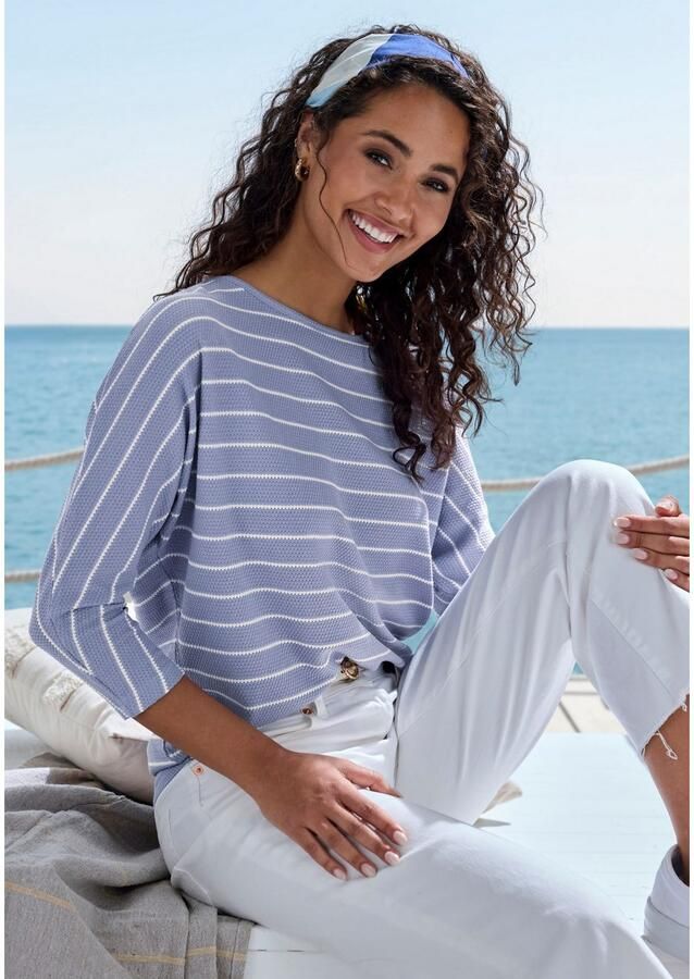 Vivance Shirt met 3 4 mouwen Met modieuze streepstructuur - Foto 2