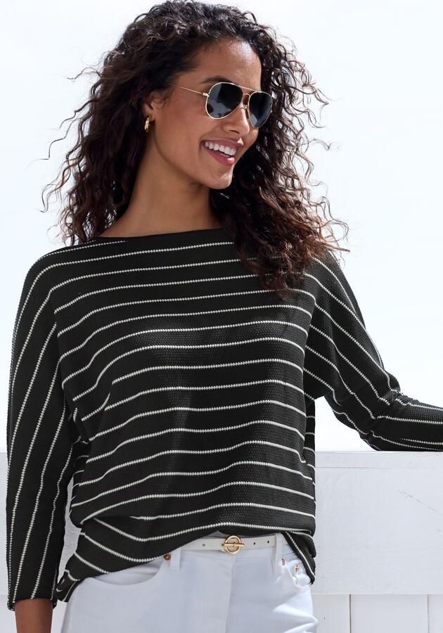 Vivance Shirt met 3 4 mouwen Met modieuze streepstructuur - Foto 4