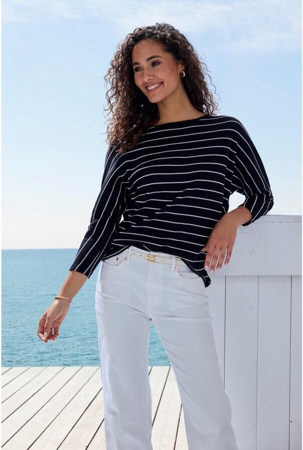 Vivance Shirt met 3 4 mouwen Met modieuze streepstructuur - Foto 2