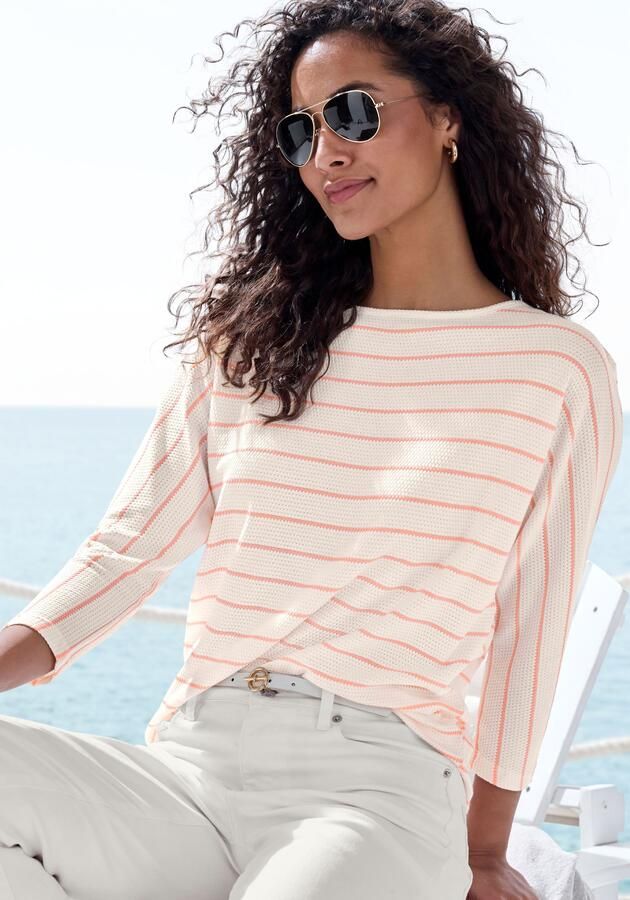 Vivance Shirt met 3 4 mouwen Met modieuze streepstructuur - Foto 5