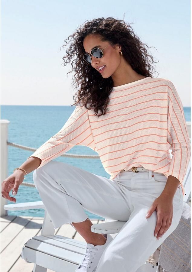 Vivance Shirt met 3 4 mouwen Met modieuze streepstructuur - Foto 3