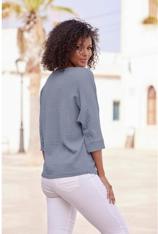 Vivance Shirt met 3 4-mouwen Van kreukvrije crêpe-kwaliteit gemaakt van strijkvrije crêpe stof - Foto 4