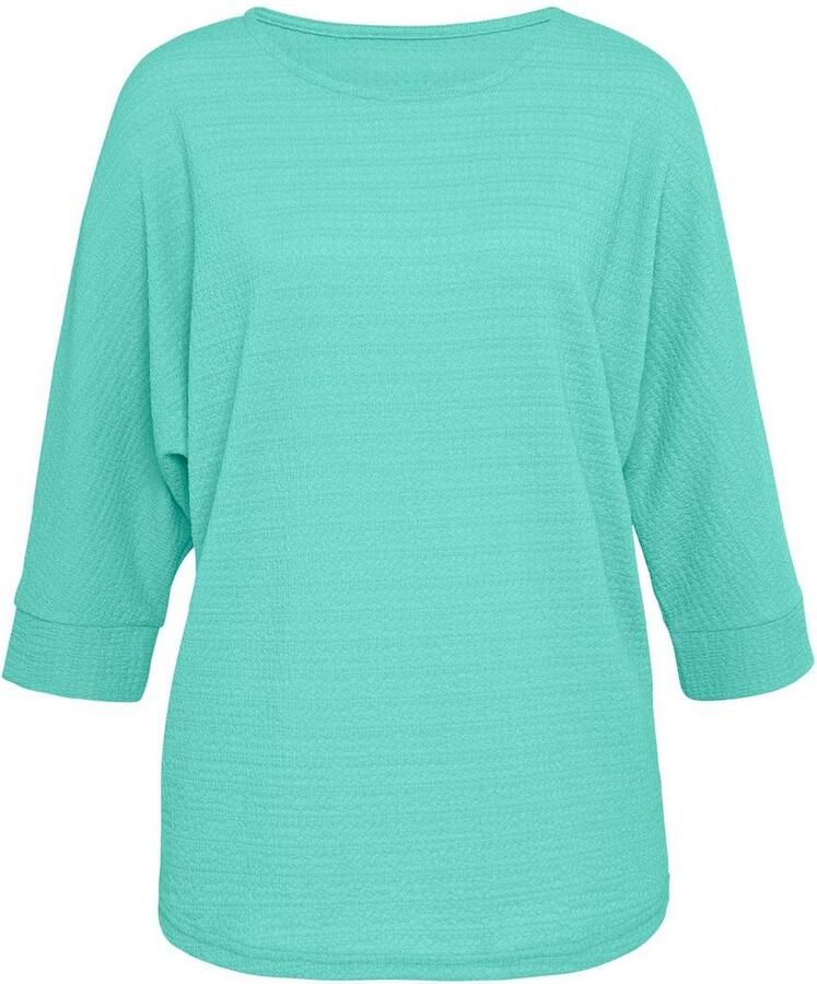 Vivance Shirt met 3 4-mouwen Van kreukvrije crêpe-kwaliteit gemaakt van strijkvrije crêpe stof