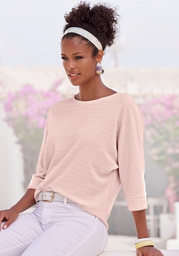 Vivance Shirt met 3 4-mouwen Van kreukvrije crêpe-kwaliteit gemaakt van strijkvrije crêpe stof - Foto 5