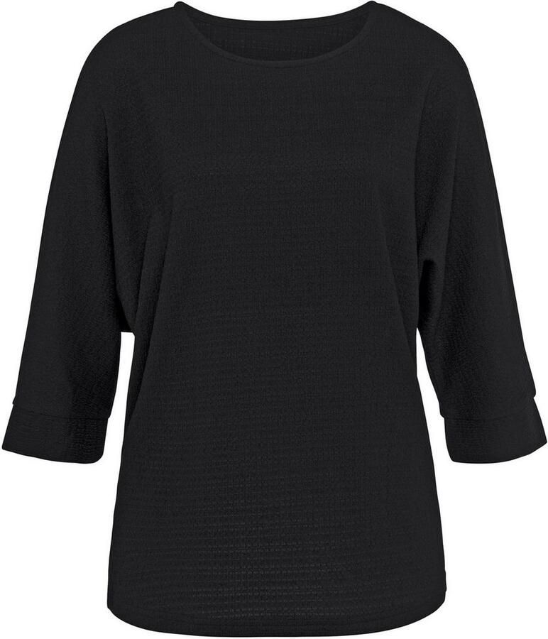 Vivance Shirt met 3 4-mouwen Van kreukvrije crêpe-kwaliteit gemaakt van strijkvrije crêpe stof