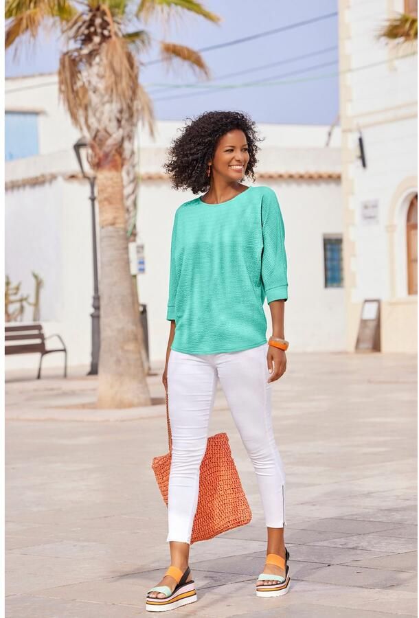 Vivance Shirt met 3 4-mouwen Van kreukvrije crêpe-kwaliteit gemaakt van strijkvrije crêpe stof - Foto 4