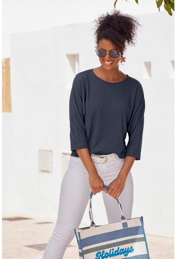 Vivance Shirt met 3 4-mouwen Van kreukvrije crêpe-kwaliteit gemaakt van strijkvrije crêpe stof - Foto 4