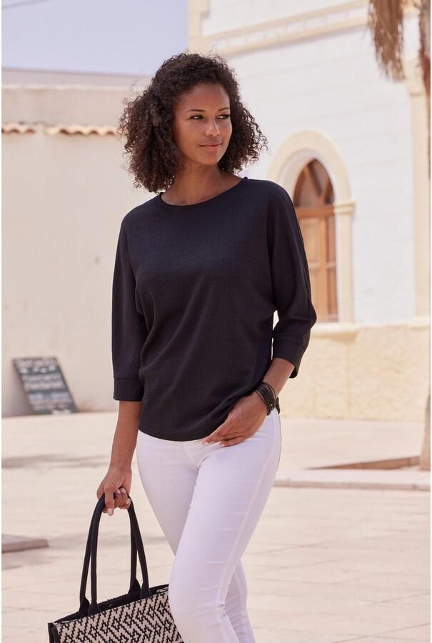 Vivance Shirt met 3 4-mouwen Van kreukvrije crêpe-kwaliteit gemaakt van strijkvrije crêpe stof - Foto 4