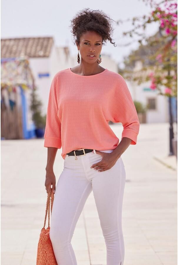 Vivance Shirt met 3 4-mouwen Van kreukvrije crêpe-kwaliteit gemaakt van strijkvrije crêpe stof - Foto 4