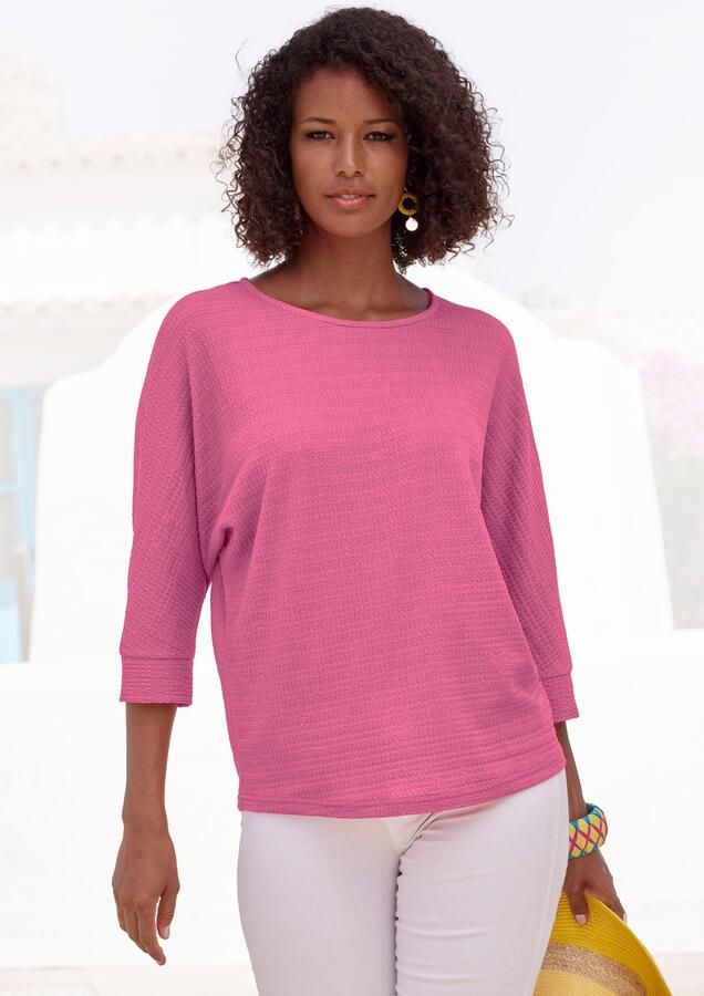 Vivance Shirt met 3 4-mouwen Van kreukvrije crêpe-kwaliteit gemaakt van strijkvrije crêpe stof - Foto 3