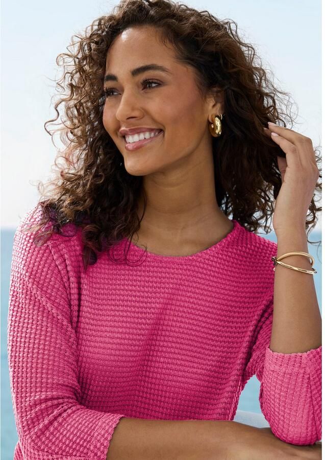 Vivance Shirt met 3 4 mouwen Van strijkvrije wafelstof van kreukvrije breikwaliteit - Foto 3