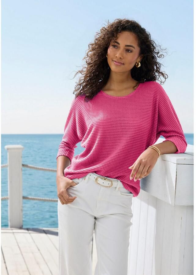 Vivance Shirt met 3 4 mouwen Van strijkvrije wafelstof van kreukvrije breikwaliteit - Foto 2