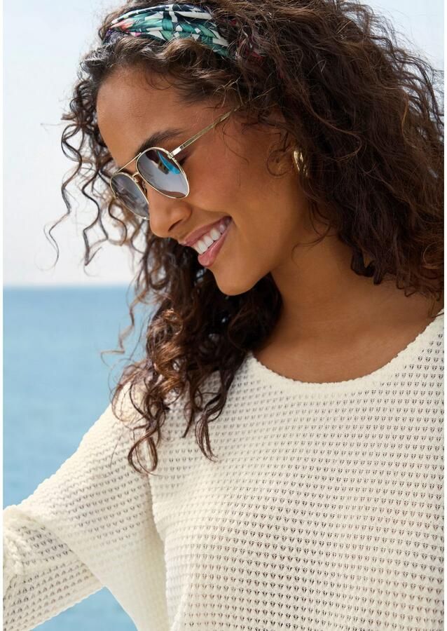 Vivance Shirt met 3 4 mouwen Van strijkvrije wafelstof van kreukvrije breikwaliteit