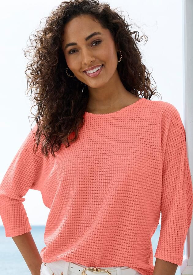 Vivance Shirt met 3 4 mouwen Van strijkvrije wafelstof van kreukvrije breikwaliteit - Foto 3