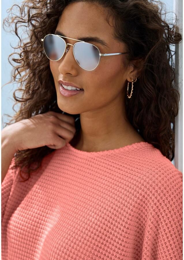 Vivance Shirt met 3 4 mouwen Van strijkvrije wafelstof van kreukvrije breikwaliteit