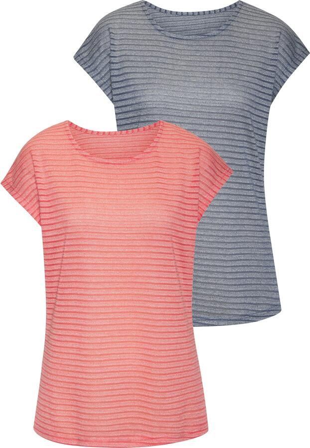 Vivance Shirt met korte mouwen In streep-look van onderhoudsvriendelijke viscosekwaliteit (Set van 2) - Foto 5