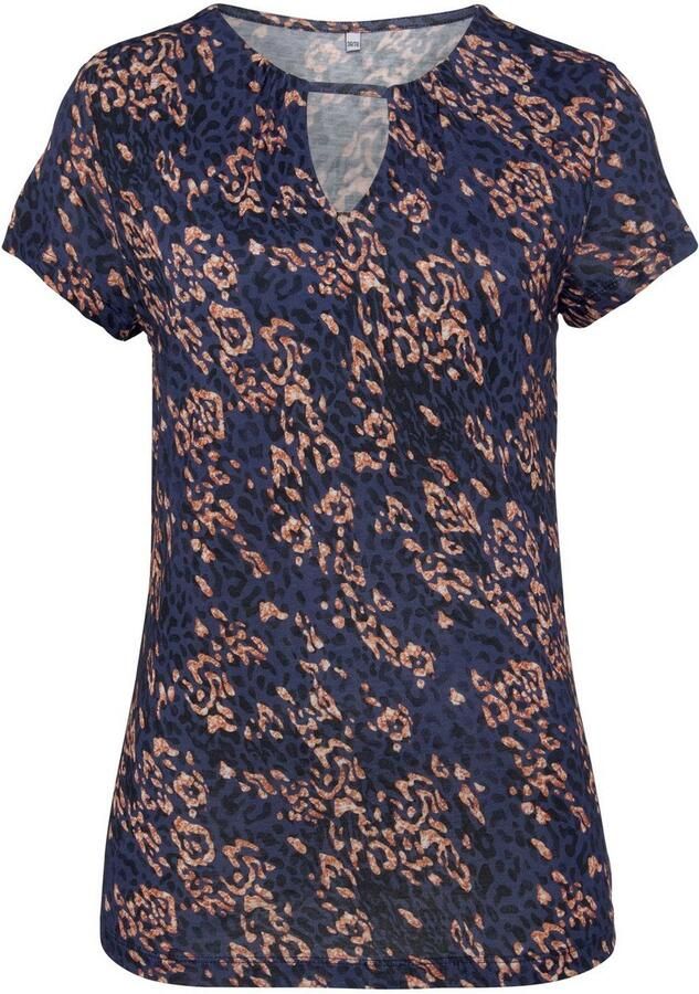 Vivance Shirt met korte mouwen met alloverprint met cut-out figuurvormend t-shirt - Foto 6