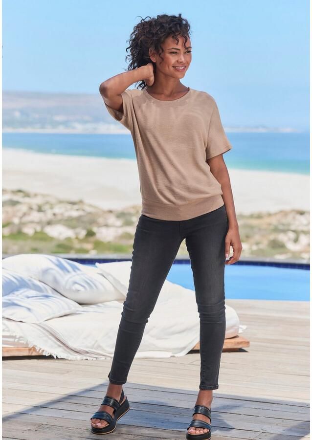 Vivance Shirt met korte mouwen Met brede tailleband van zacht viscose-fijntricot - Foto 4