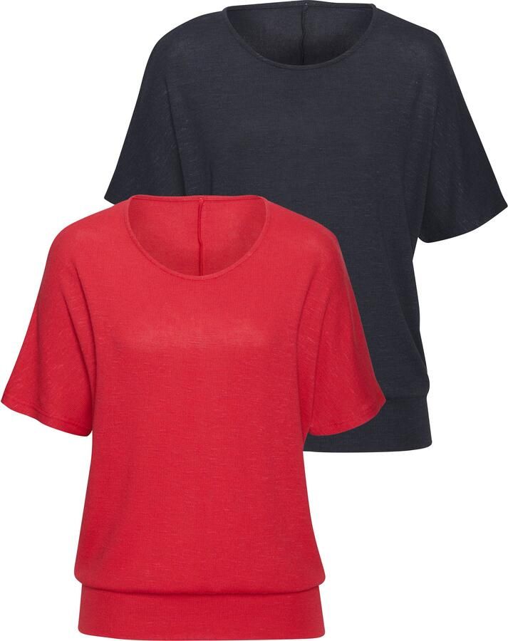 Vivance Shirt met korte mouwen Met brede tailleband van zacht viscose-fijntricot - Foto 7