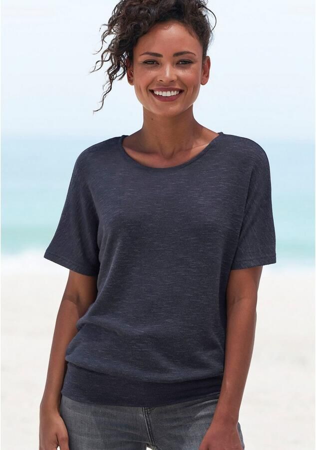 Vivance Shirt met korte mouwen Met brede tailleband van zacht viscose-fijntricot - Foto 5