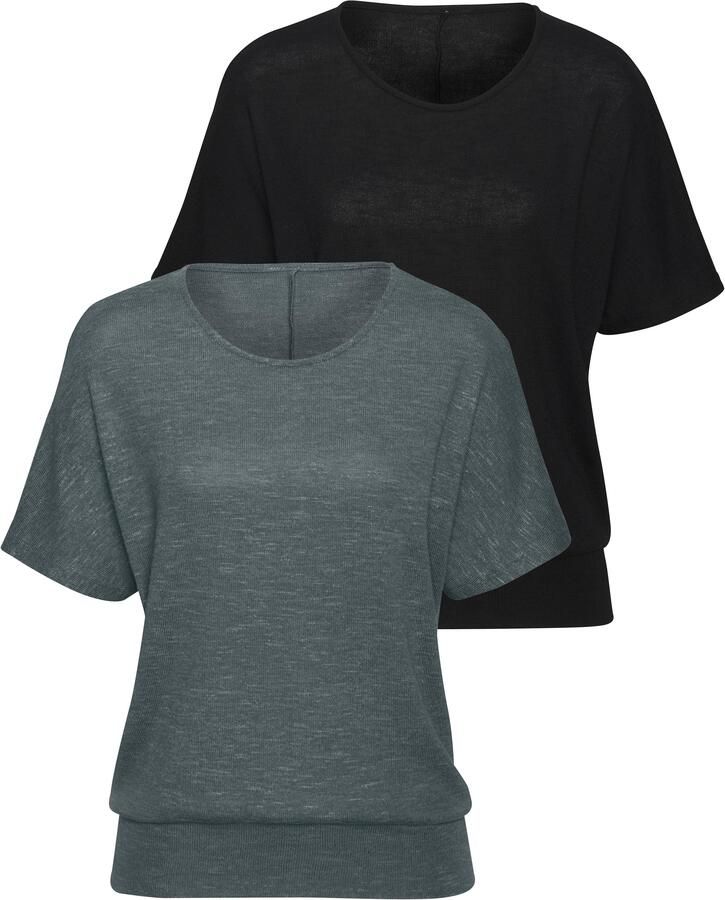 Vivance Shirt met korte mouwen Met brede tailleband van zacht viscose-fijntricot - Foto 7