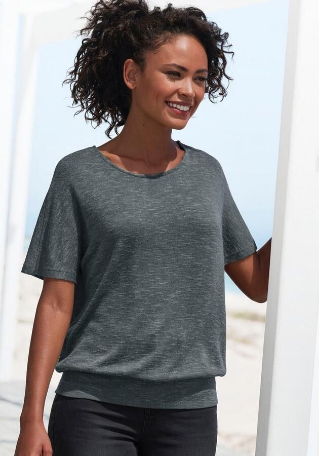 Vivance Shirt met korte mouwen Met brede tailleband van zacht viscose-fijntricot - Foto 6