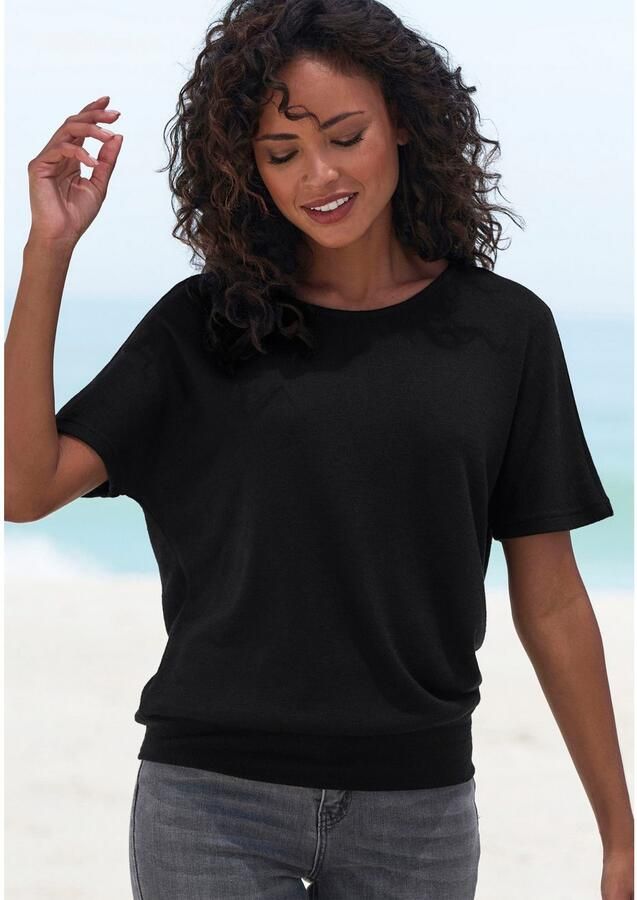 Vivance Shirt met korte mouwen Met brede tailleband van zacht viscose-fijntricot - Foto 5