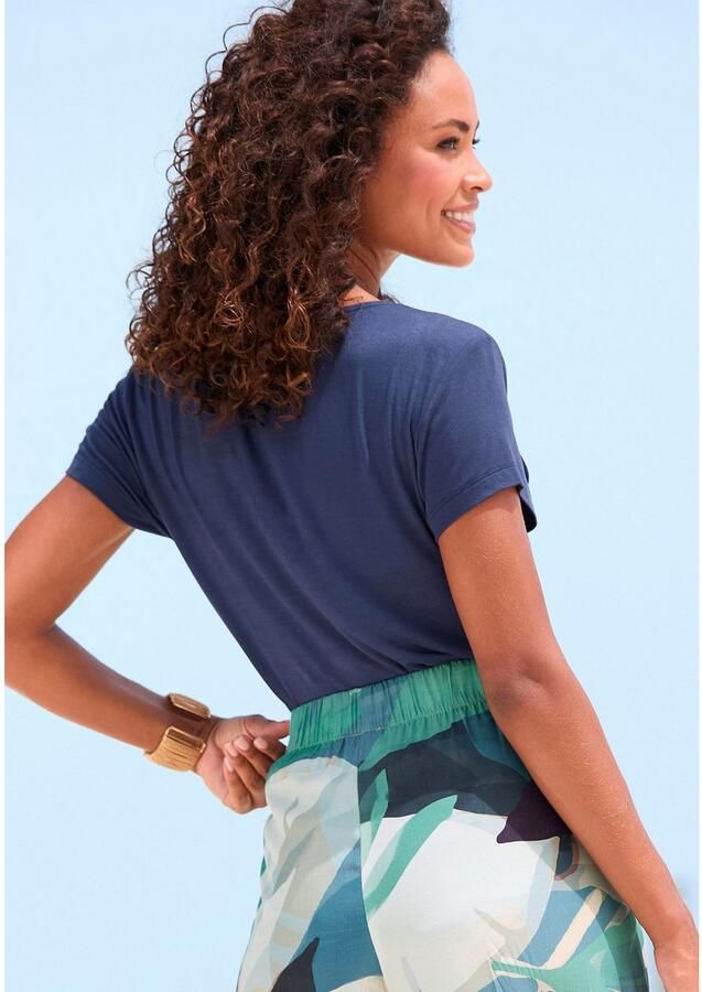 Vivance Shirt met korte mouwen met cut-out figuuraccentuerend t-shirt van zachte viscose - Foto 3