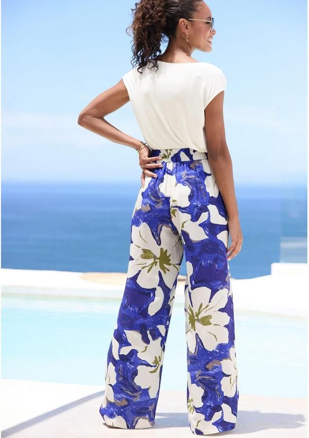 Vivance Palazzobroek met grote bloe print - Foto 4