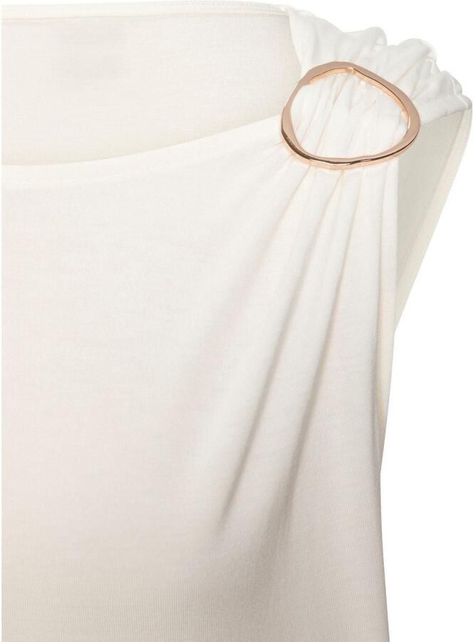 Vivance Shirt met korte mouwen met decoratieve gesp zomertop casual