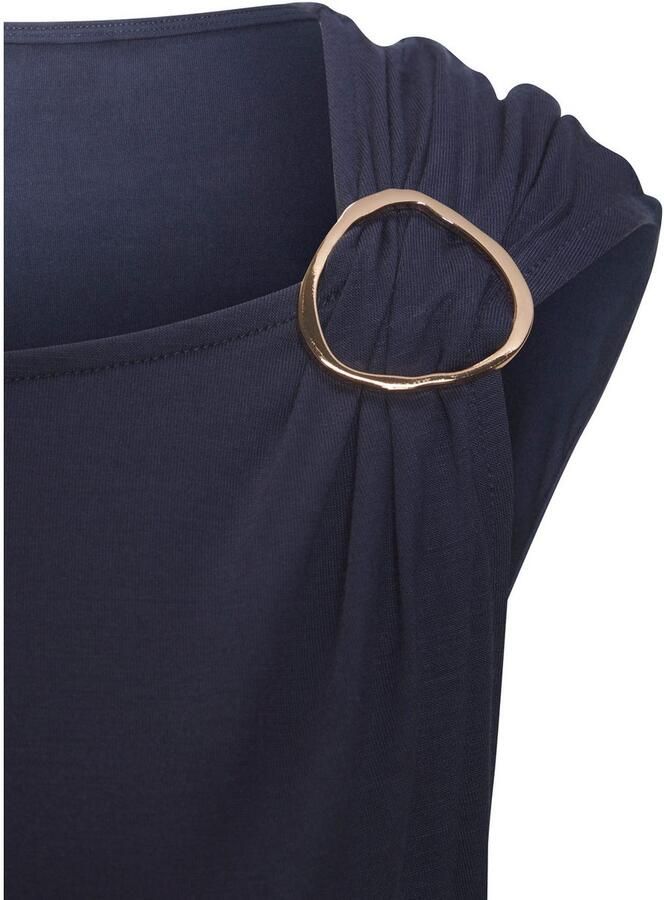 Vivance Shirt met korte mouwen met decoratieve gesp zomertop casual