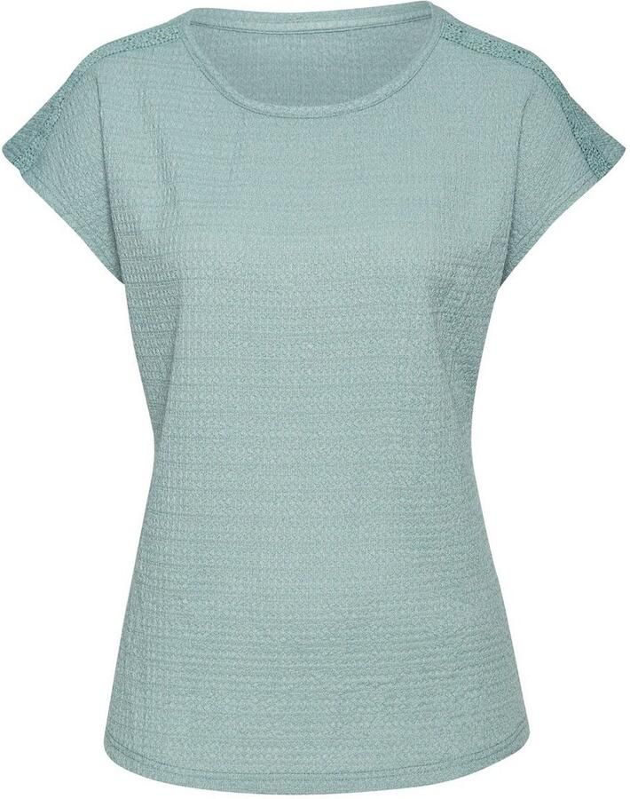 Vivance Shirt met korte mouwen Met decoratieve haak-inzet van kreukvrije crêpe-kwaliteit (1-delig)