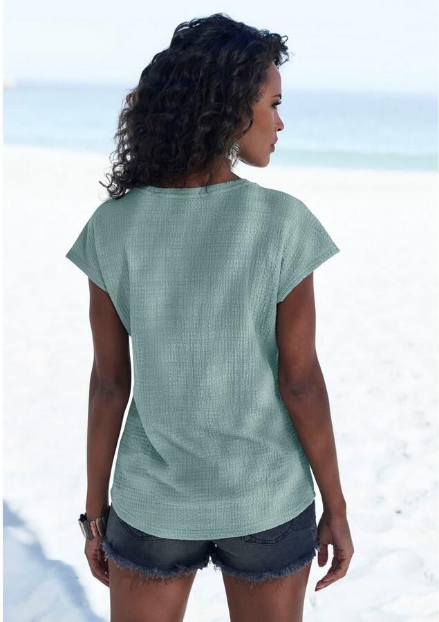 Vivance Shirt met korte mouwen Met decoratieve haak-inzet van kreukvrije crêpe-kwaliteit (1-delig) - Foto 5