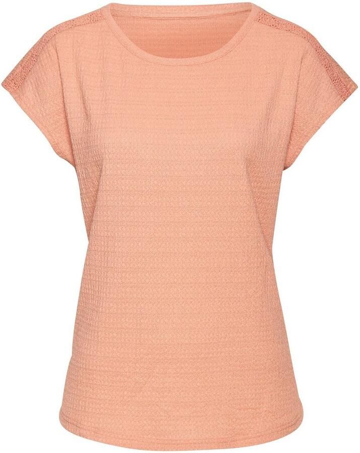 Vivance Shirt met korte mouwen Met decoratieve haak-inzet van kreukvrije crêpe-kwaliteit (2-delig Set van 2)
