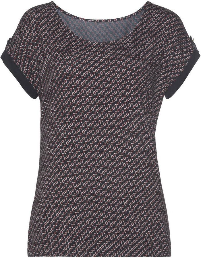 Vivance Shirt met korte mouwen Met decoratieve mouwzoom van zachte viscose-stretch