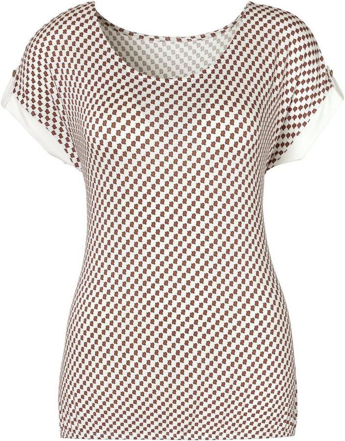 Vivance Shirt met korte mouwen Met decoratieve mouwzoom van zachte viscose-stretch (Set van 2)