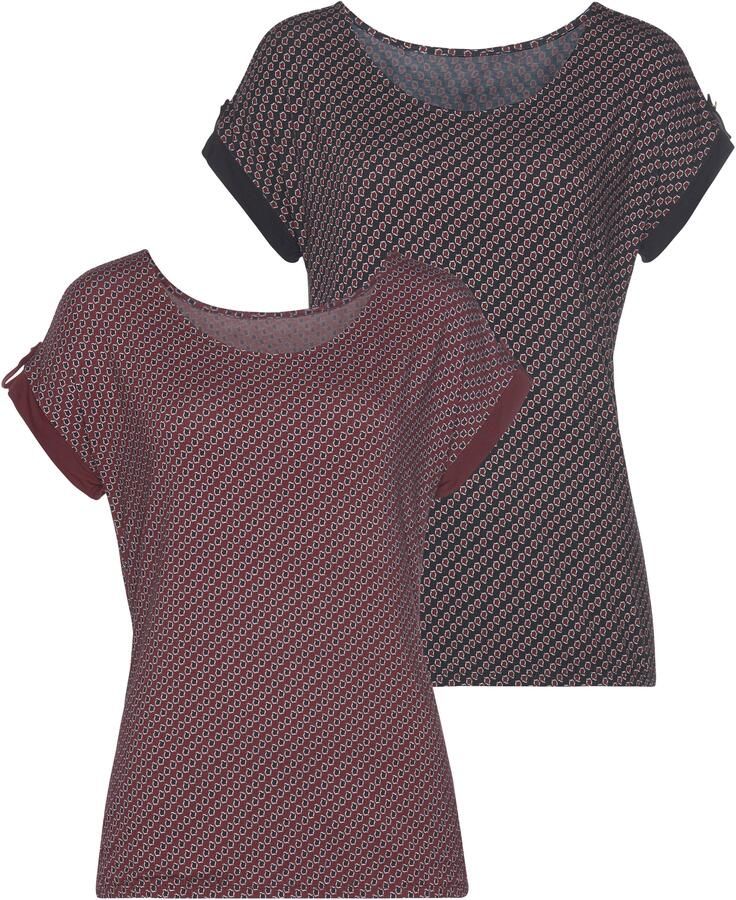 Vivance Shirt met korte mouwen Met decoratieve mouwzoom van zachte viscose-stretch (Set van 2) - Foto 7