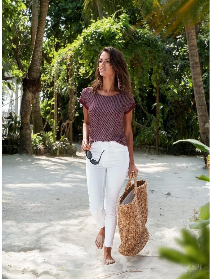 Vivance Shirt met korte mouwen Met decoratieve mouwzoom van zachte viscose-stretch - Foto 2