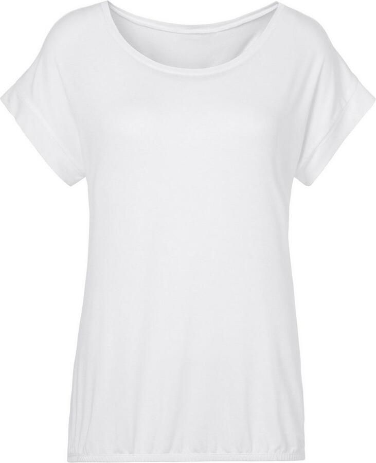 Vivance Shirt met korte mouwen Met elastiek in de band van zachte viscose-stretch