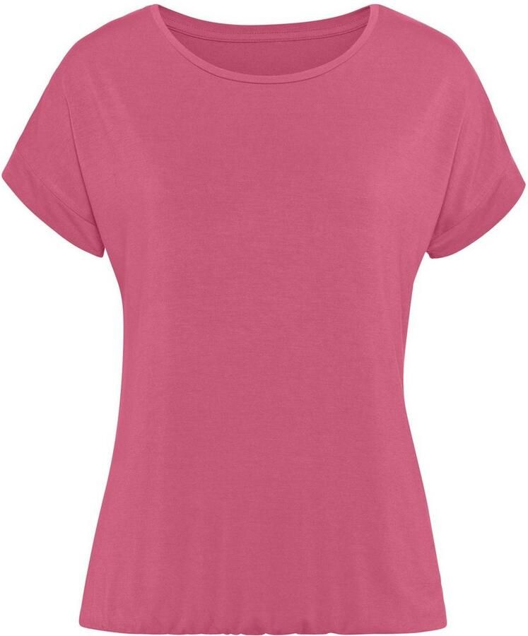 Vivance Shirt met korte mouwen Met elastiek in de band van zachte viscose-stretch