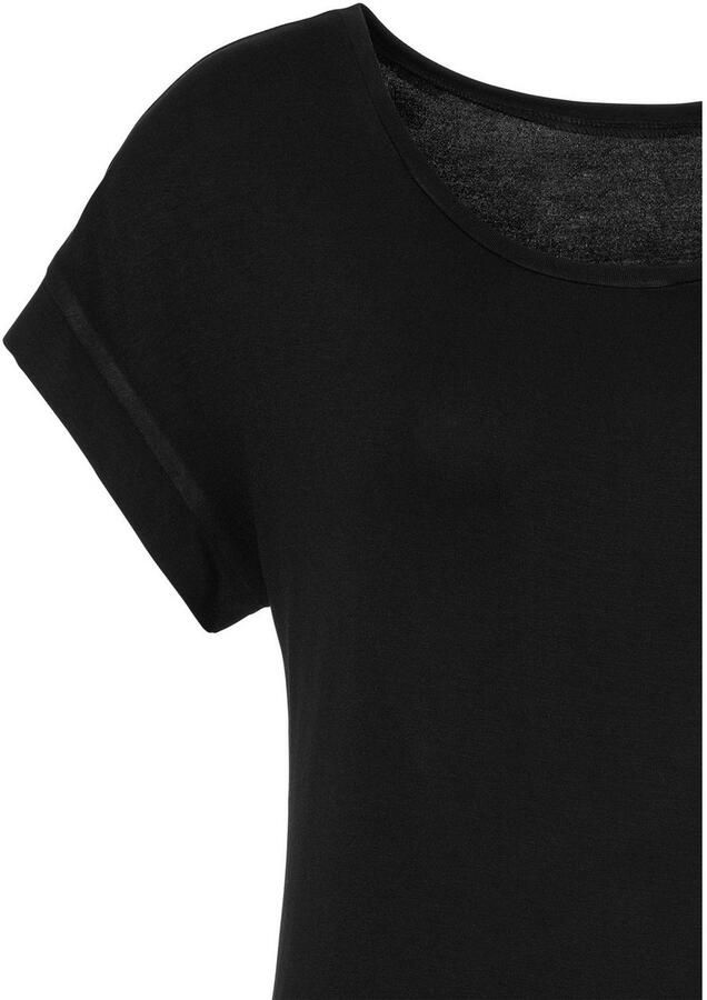 Vivance Shirt met korte mouwen Met elastiek in de band van zachte viscose-stretch - Foto 2