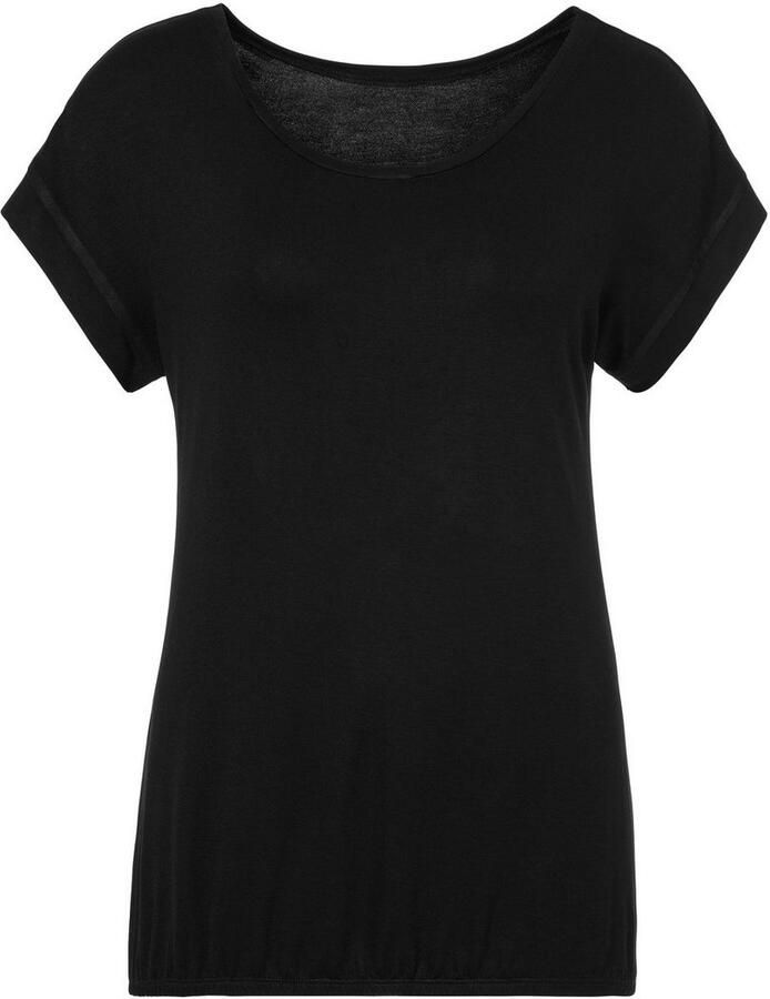 Vivance Shirt met korte mouwen Met elastiek in de band van zachte viscose-stretch