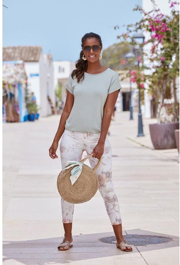 Vivance Shirt met korte mouwen Met elastiek in de band van zachte viscose-stretch - Foto 4