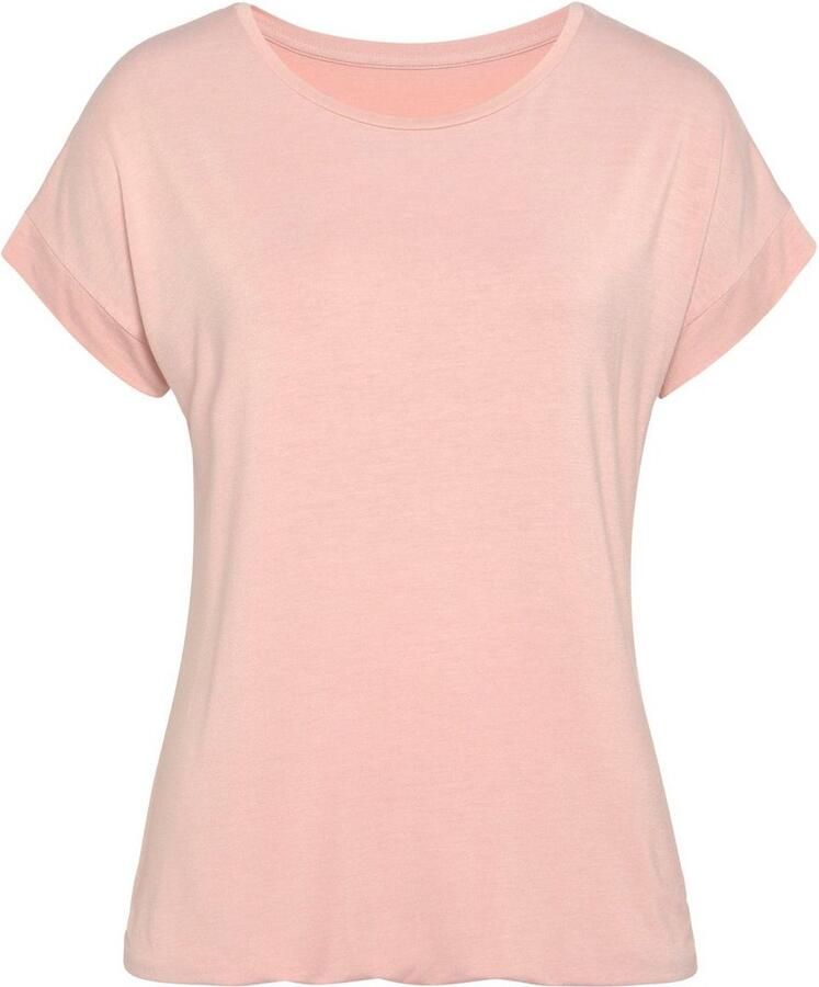 Vivance Shirt met korte mouwen Met elastiek in de band van zachte viscose-stretch (Set van 2)