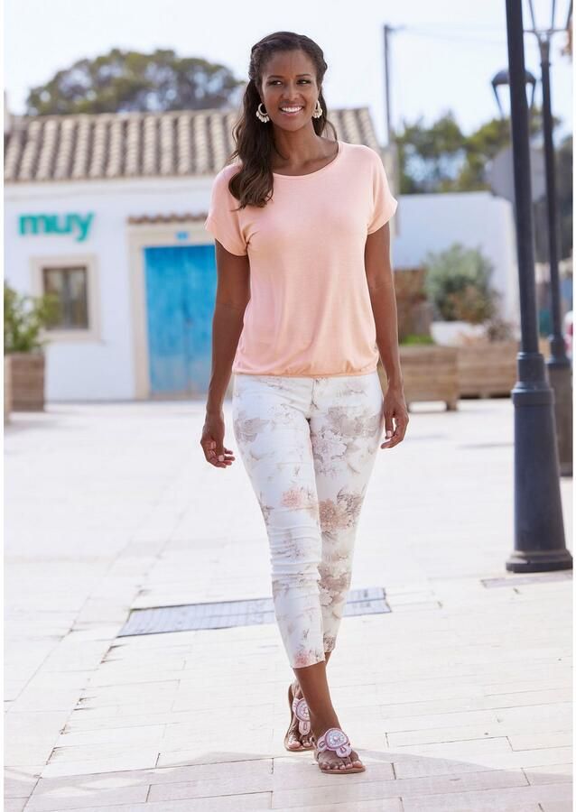 Vivance Shirt met korte mouwen Met elastiek in de band van zachte viscose-stretch - Foto 4