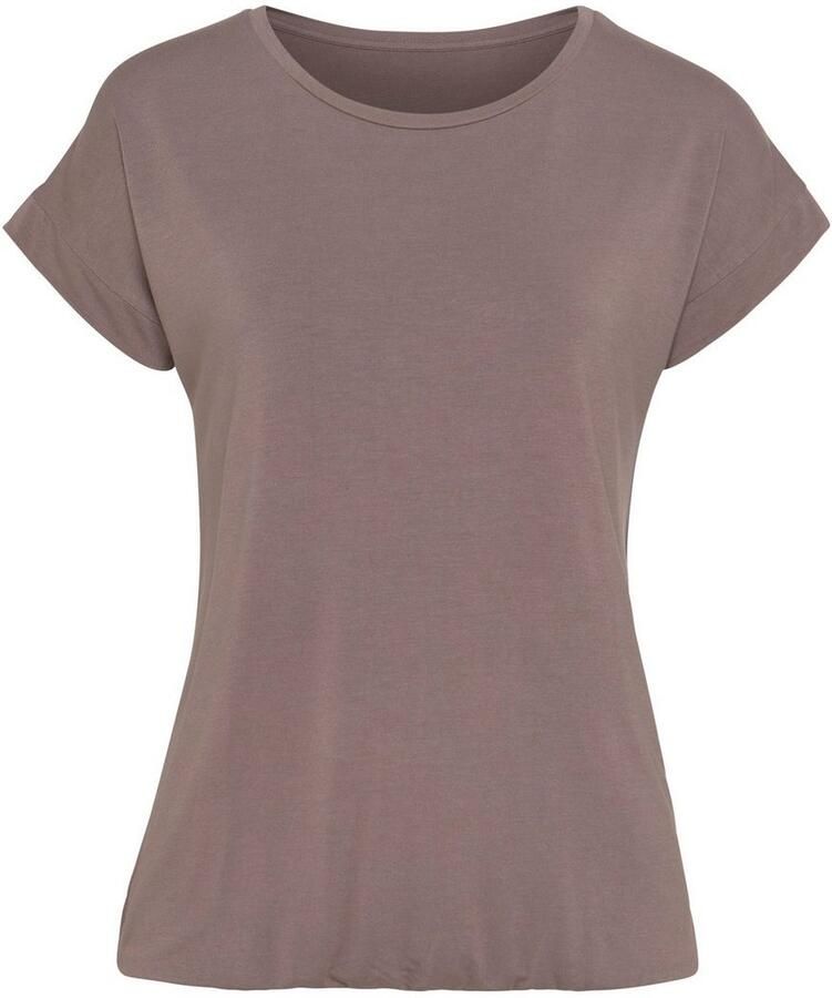 Vivance Shirt met korte mouwen Met elastiek in de band van zachte viscose-stretch (Set van 2)